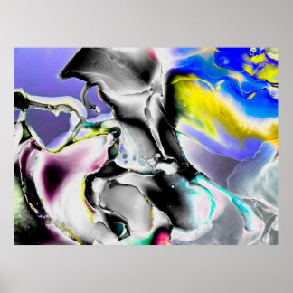 Ruimte. Klein-witte achtergrond. Rooklaat-Afbeeldi Poster