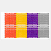 Ruimte kleuren Naam labels voor kinderen waterdich (Vel)