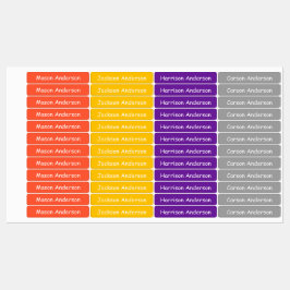 Ruimte kleuren naamlabels voor kinderen waterdicht labels