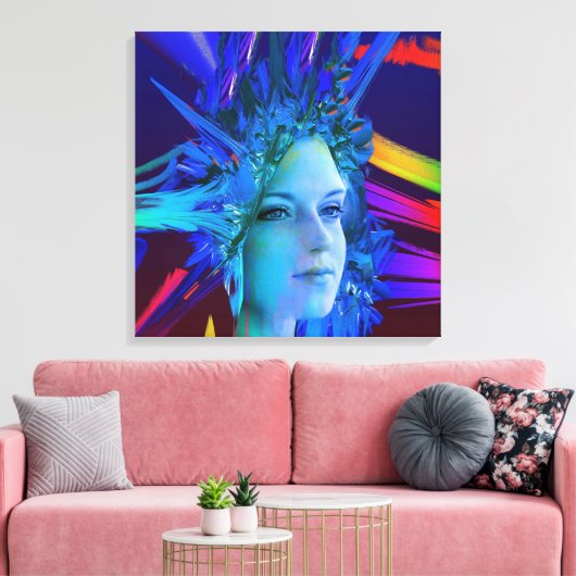 Ruimte Kristal Canvas Afdruk (Insitu (Woonkamer))