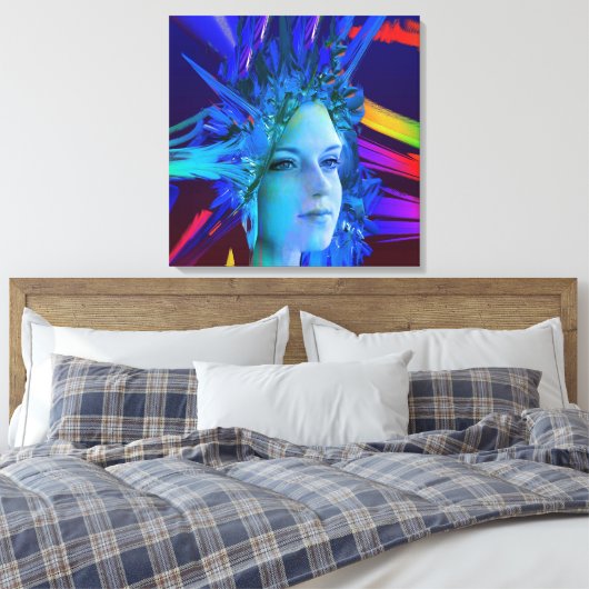 Ruimte Kristal Canvas Afdruk (Insitu (Slaapkamer))