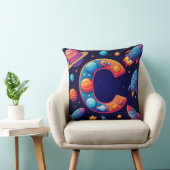 🚀 Ruimte Letter C Raketten Planeten Sterren Kinde Kussen (Stoel)
