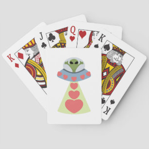 Ruimte Liefde Alien Valentijn Pokerkaarten