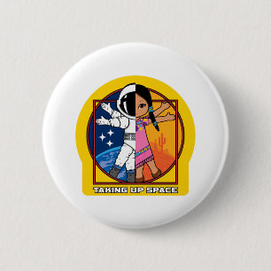 Ruimte-Logo innemen Ronde Button 5,7 Cm
