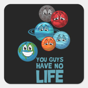 Ruimte Lover Adult Astronomie Hobby Solar System Vierkante Sticker