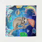 Ruimte Melkweg Luiaard Kosmische Paddenstoelen Won Wandkleed (Voorkant (horizontaal))