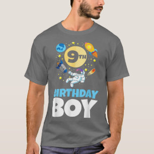 Ruimte met 9 jaar oude Astronaut 9th Birt T-shirt