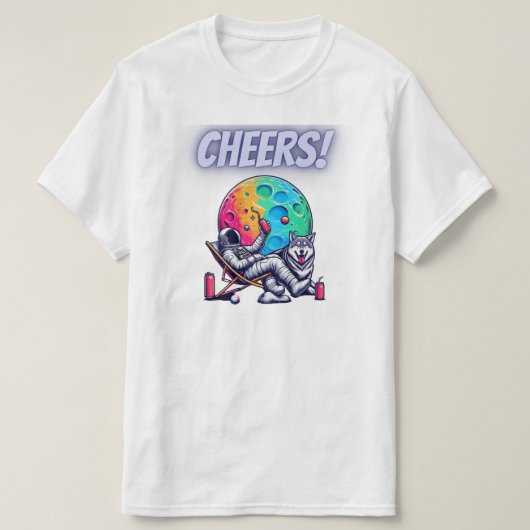 Ruimte met wolf t-shirt (Design voorkant)