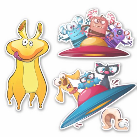Ruimte Monsters Sticker (Voorkant)