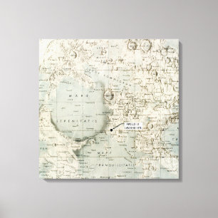 RUIMTE: MOON MAP, 1972 CANVAS AFDRUK