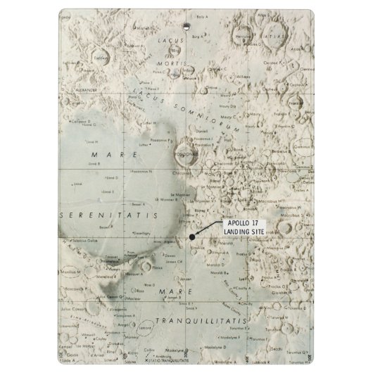 RUIMTE: MOON MAP, 1972 KLEMBORD (Achterkant)