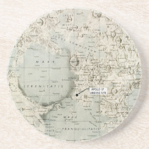 RUIMTE: MOON MAP, 1972 ZANDSTEEN ONDERZETTER