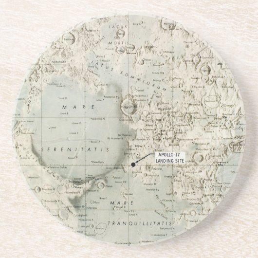 RUIMTE: MOON MAP, 1972 ZANDSTEEN ONDERZETTER (Voorkant)