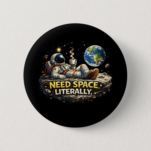 Ruimte Nodig Letterlijk Ronde Button 5,7 Cm (Voorkant)