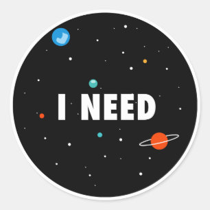 Ruimte nodig ronde sticker