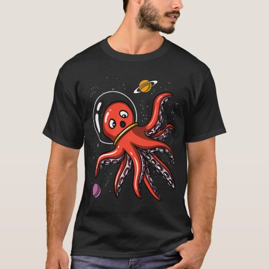 Ruimte Octopus Astronaut T-shirt (Voorkant)