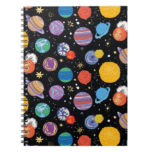 Ruimte Odyssey: Planetaire Patroon Notitieboek (Voorkant)
