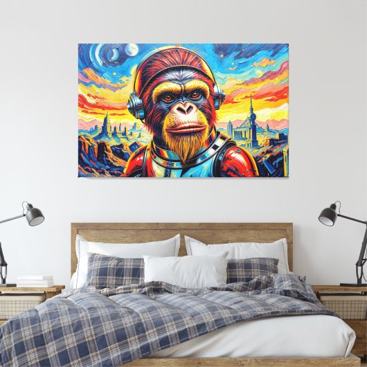 RUIMTE ORANG-OETAN -2 CANVAS AFDRUK (Insitu (Slaapkamer))