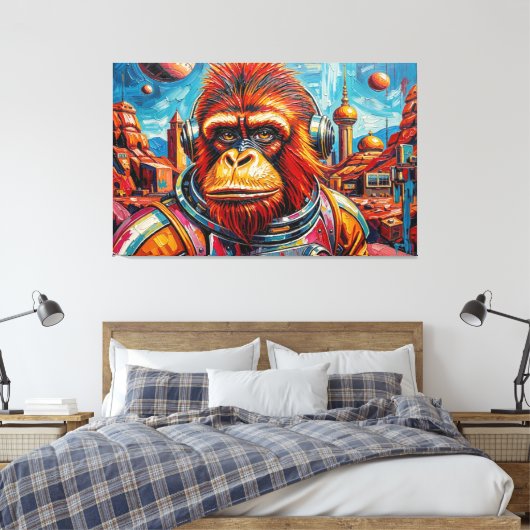 RUIMTE ORANG-OETAN -3 CANVAS AFDRUK (Insitu (Slaapkamer))