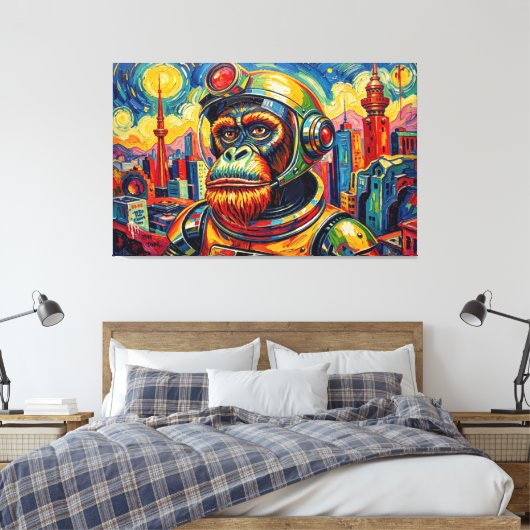 RUIMTE ORANG-OETAN -4 CANVAS AFDRUK (Insitu (Slaapkamer))