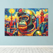 RUIMTE ORANG-OETAN -4 CANVAS AFDRUK (Insitu (Houten vloer))