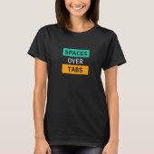 Ruimte over tabbladen, grappige codersoftware, vol t-shirt (Voorkant)