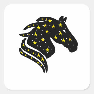 Ruimte Paard Icoon Sticker – Kosmisch Dierenriem D