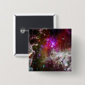 Ruimte - Pacman Nebula Vierkante Button 5,1 Cm (Voorkant /achterkant)