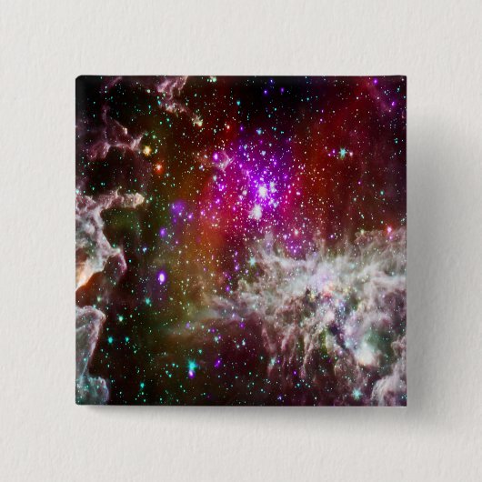 Ruimte - Pacman Nebula Vierkante Button 5,1 Cm (Voorkant)