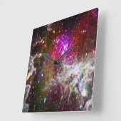 Ruimte - Pacman Nebula Vierkante Klok (Hoek)
