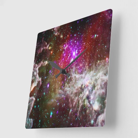 Ruimte - Pacman Nebula Vierkante Klok (Hoek)