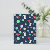 Ruimte Patroon illustratie Aankondigingskaart (Staand voorkant)