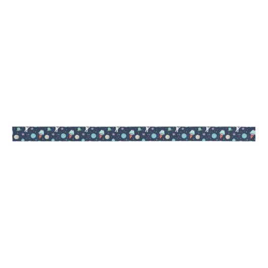 Ruimte Patroon illustratie Grosgrain Lint (Voorkant)