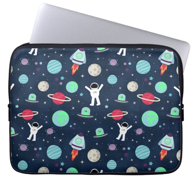 Ruimte Patroon illustratie Laptop Sleeve (Voorkant)