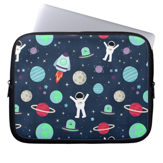 Ruimte Patroon illustratie Laptop Sleeve (Voorkant)