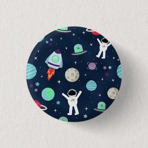 Ruimte Patroon illustratie Ronde Button 3,2 Cm