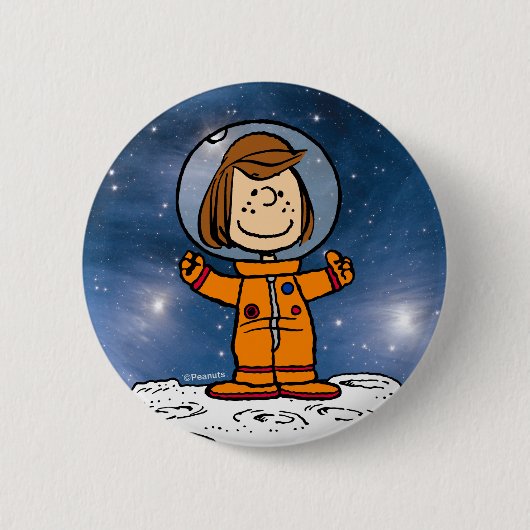 RUIMTE | Peppermint Patty Astronaut Ronde Button 5,7 Cm (Voorkant)