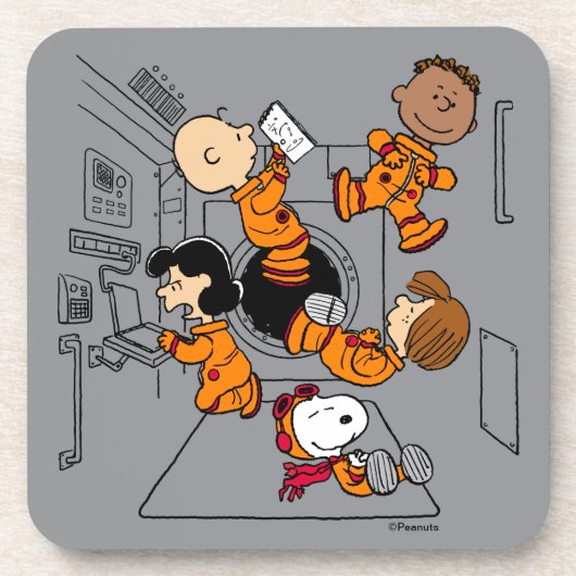 RUIMTE | Pinda's in de ruimte Bier Onderzetter (Voorkant)