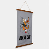 RUIMTE | Pinda's in de ruimte Hangend Wandkleed (Gebogen)