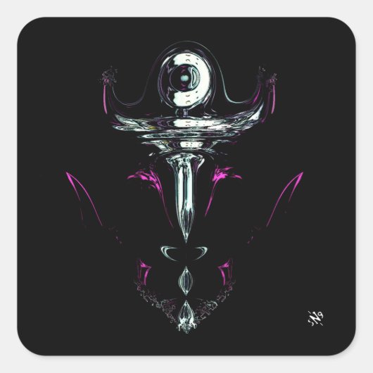 Ruimte pion v2 vierkante sticker (Voorkant)