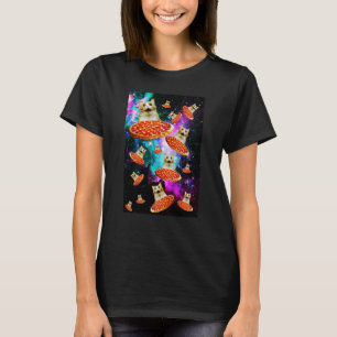 Ruimte Pizza Kat Astronaut Kitten Sarcasme Voedsel T-shirt