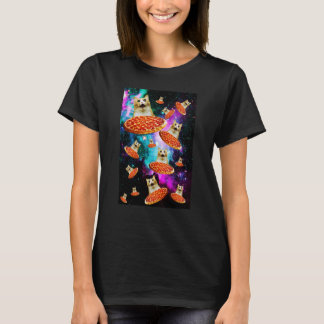 Ruimte Pizza Kat Astronaut Kitten Sarcasme Voedsel T-shirt
