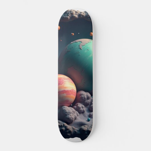Ruimte & Planeet Skateboard Design (Voorkant)