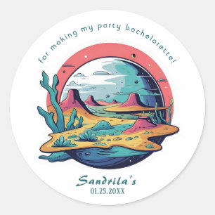 Ruimte Planeet Verjaardagsfeestje Klassieke Ronde  Sticker