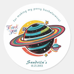 Ruimte Planeet Verjaardagsfeestje Klassieke Ronde Sticker