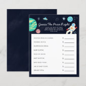 Ruimte raden de prijs-juiste Baby shower (Voorkant / Achterkant)