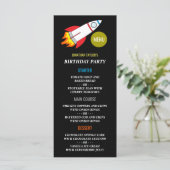 Ruimte Raket naar de maan Verjaardag Menu (Staand voorkant)