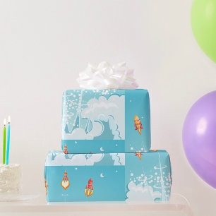 Ruimte-raketten uitgeschakeld cadeaupapier