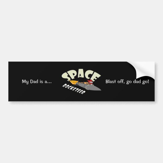 Ruimte reis van een rocketeer bumpersticker (Voorkant)