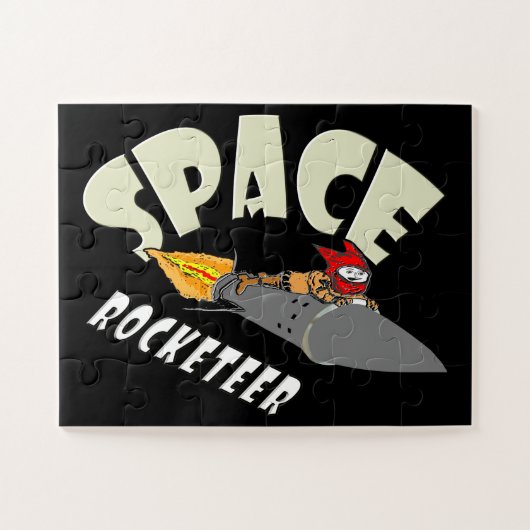 Ruimte reis van een rocketeer legpuzzel (Horizontaal)